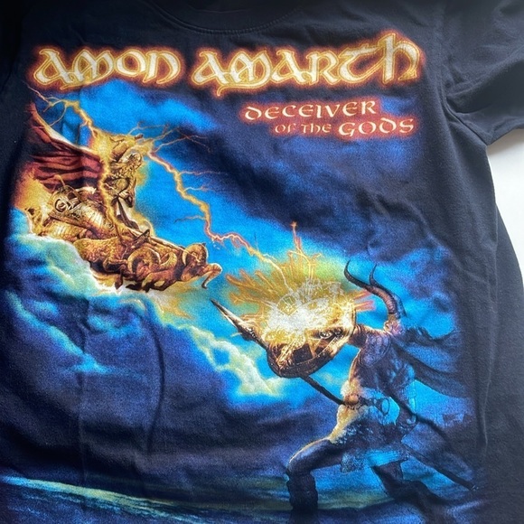 Amon Amarth Band Deceiver of the Gods T-Shirt Black Blue Metal Small Rock Yeah - Picture 13 of 14